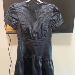 ZARA Black Mini Faux Leather Dress